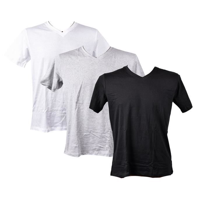 T shirt homme CHRISTIAN LACROIX en Coton Confort et Qualité Pack de 3 T Shirts Col V 0130