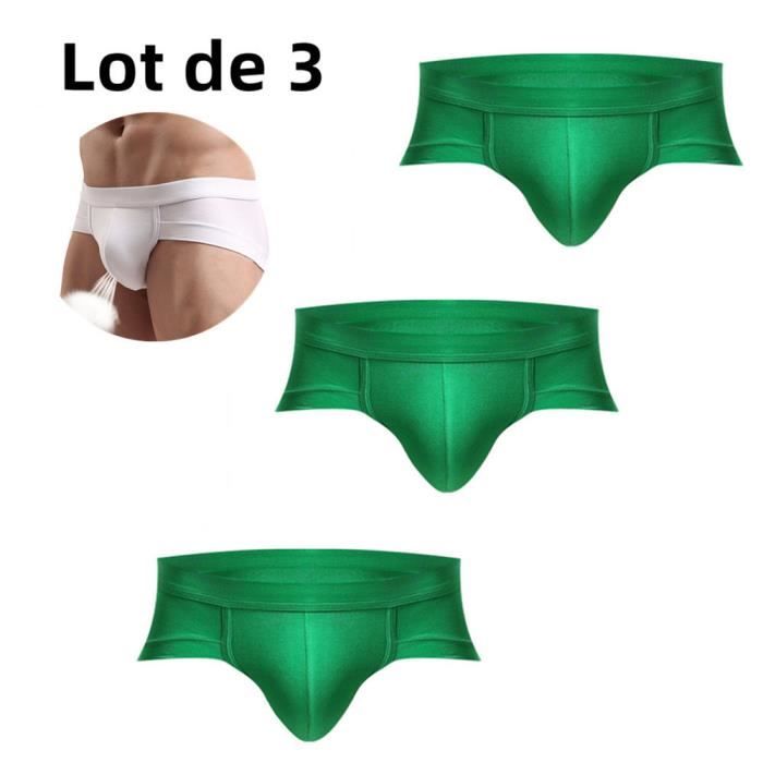 Boxer pour homme Couleur unie Modal Taille basse Slip pour homme Ensemble de 3 pieces Vert Cdiscount Pret a Porter