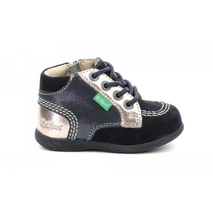 KICKERS Bottillons Babystan Zip Marine Fille Marine Cdiscount