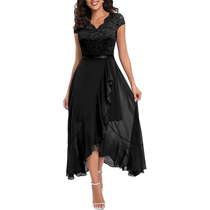 Robe de soirée élégante à manches longues pour femmes Noir - Cdiscount  Prêt-à-Porter