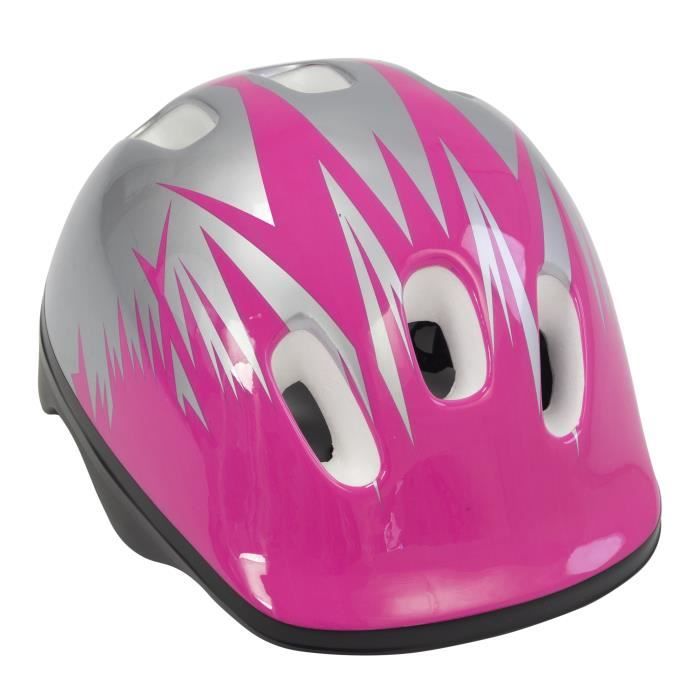 Casque Velo Enfant Rose Et Blanc Taille 52 56 Cm Cdiscount Sport