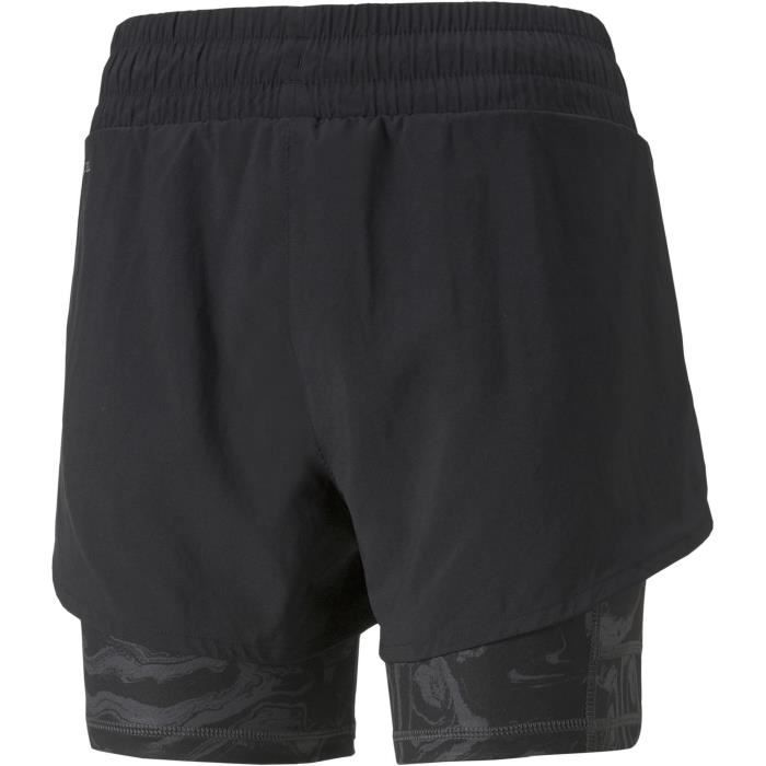 short de running 2 en 1 - puma - femme - noir