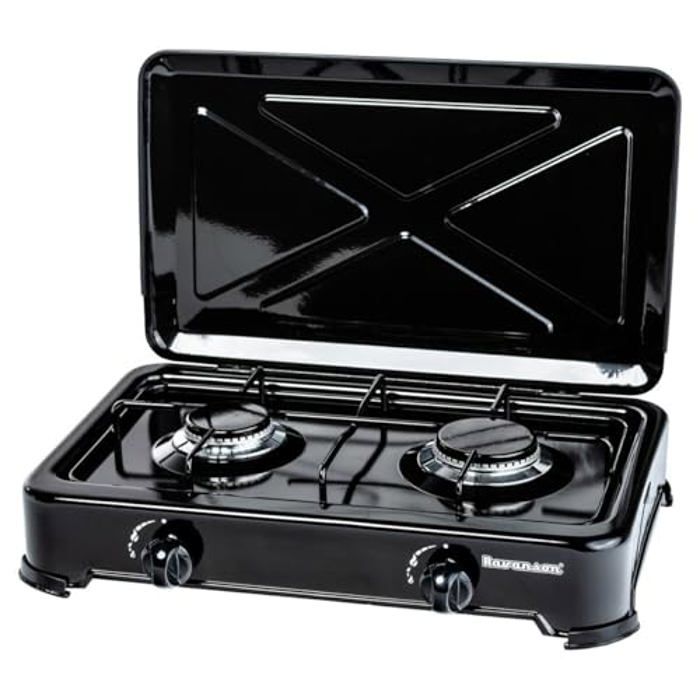 Plaque de cuisson - Ravanson - K-02TB - Gaz - 2 zones - Noir