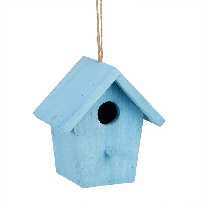 Meilleurs prix pour Relaxdays Maison à oiseaux nichoir perchoir en bois coloré à suspendre - 4052025970901