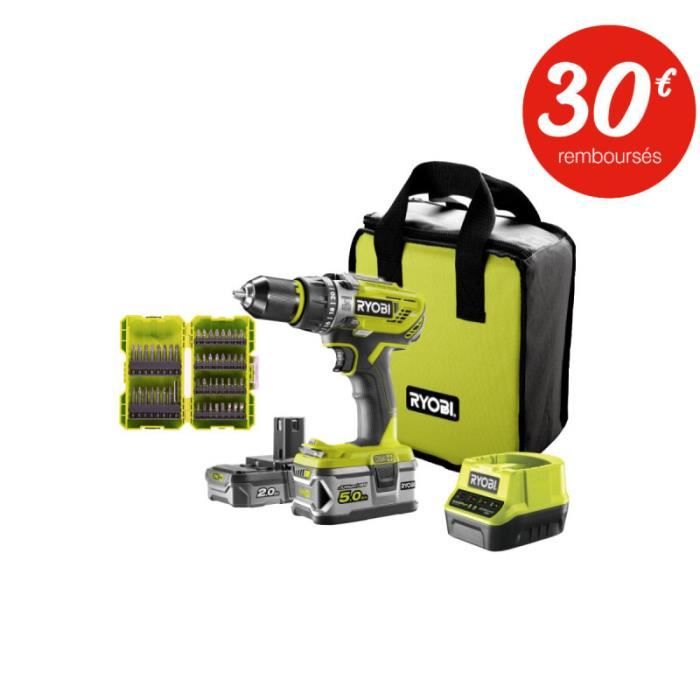 Perceuse sans fil RYOBI 18 V 2 Ah, 1 batterie RDD18-1C20S