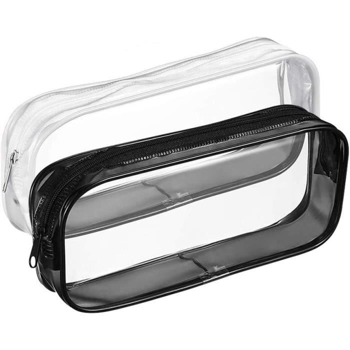 Sac à Cosmétiques Transparent ONEGenug - Grand, PVC épais, Zip Acier, Poche Intérieure
