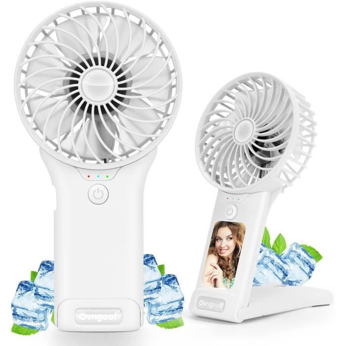 Ventilateur USB Rechargeable Gabless 5200mAh - 5 Vitesses, Pliable, Banque D'Alimentation Intégrée