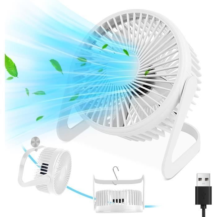 Ventilateur USB Avec Mousqueton - Portable, Léger, Silencieux - Parfait Pour Sac à Dos, Bureau, Voyage - Brise Fraîche Instantanée - 7