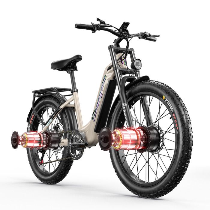 Shengmilo MX03 - Vélo électrique 1000w Bafang - 26'' Adulte 7 vitesses - Fat bike électrique - 48V17.5AH Samsung batterie - bleu