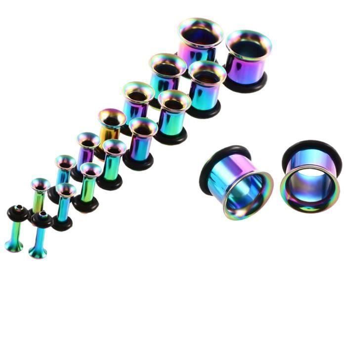 8 Paires D'écarteurs D'oreille En Silicone - Taille 00G (10 Mm) - Couleurs Assorties Pour Piercing