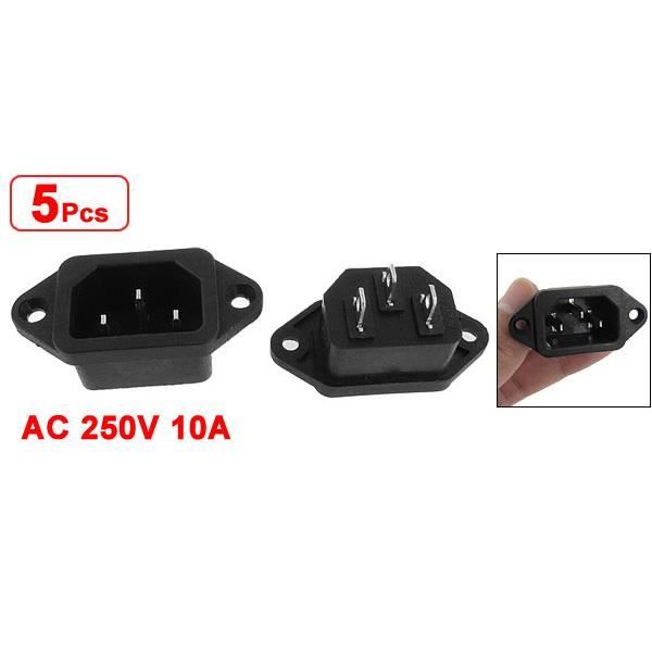 Câble D'alimentation Coudé 90° IEC C13 - 10A 250V - Noir - Pour PC, écran, Appareils électriques