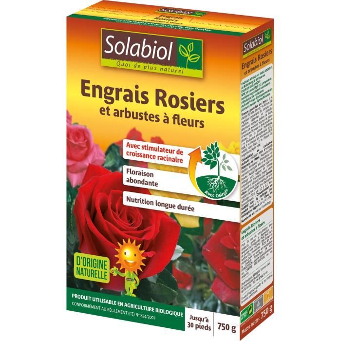 SOLABIOL - Engrais Rosiers Et Arbustes À Fleurs Etui 750 G
