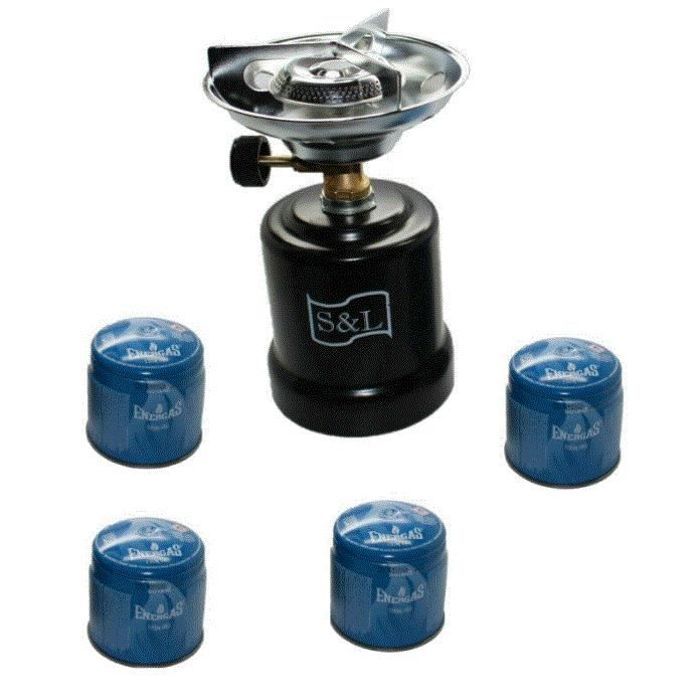 Réchaud à gaz 4 Cartouches de gaz 190gr- Réchaud camping pour cartouche gaz 190g