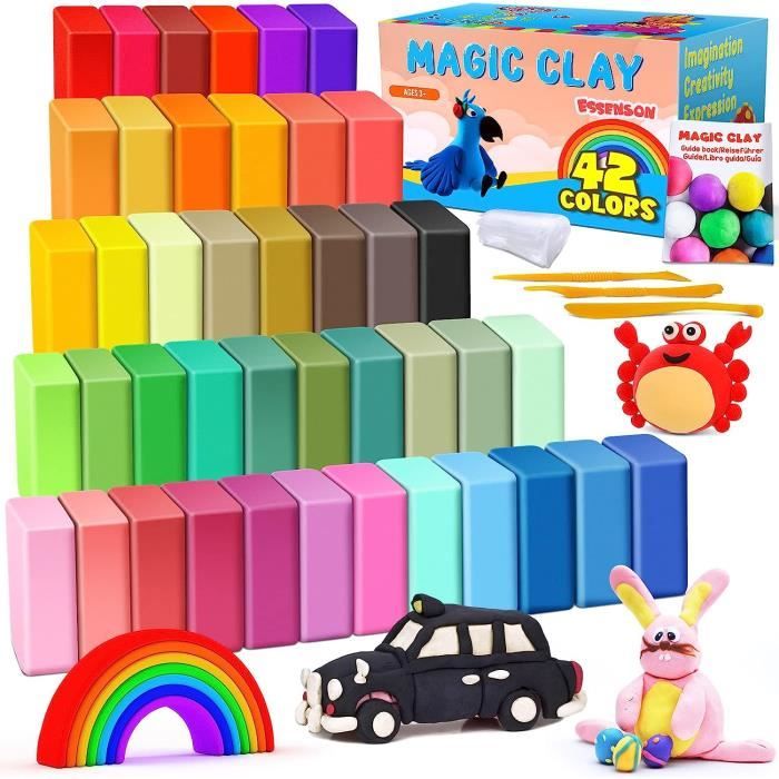 Kit de 36 couleurs d'argile séchée à l'air avec outils de sculpture