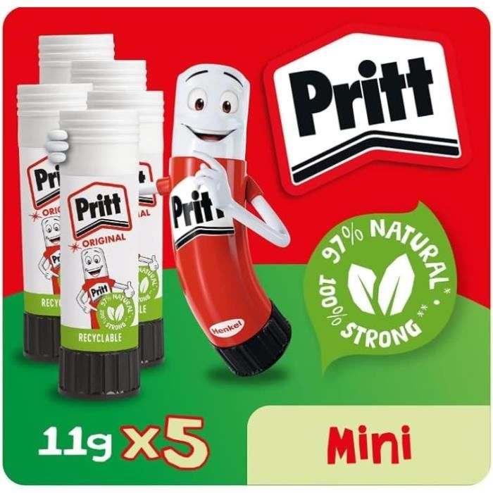 Colle En Stick Pritt Colorée - Lot De 2 (bleu Et Violet), Lavable, 96% Ingrédients Naturels, 20g, Pour Enfants