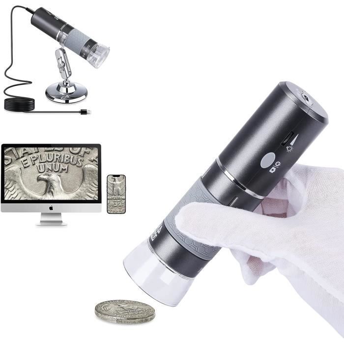 Cainda Microscope numérique HD 4K 3840x2160P WiFi pour iPhone ...
