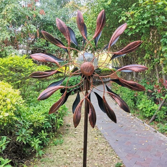 Moulin à Vent Décoratif En Métal - Avec Piquet - Pour Jardin, Terrasse, Pelouse - Sculpture Cinétique
