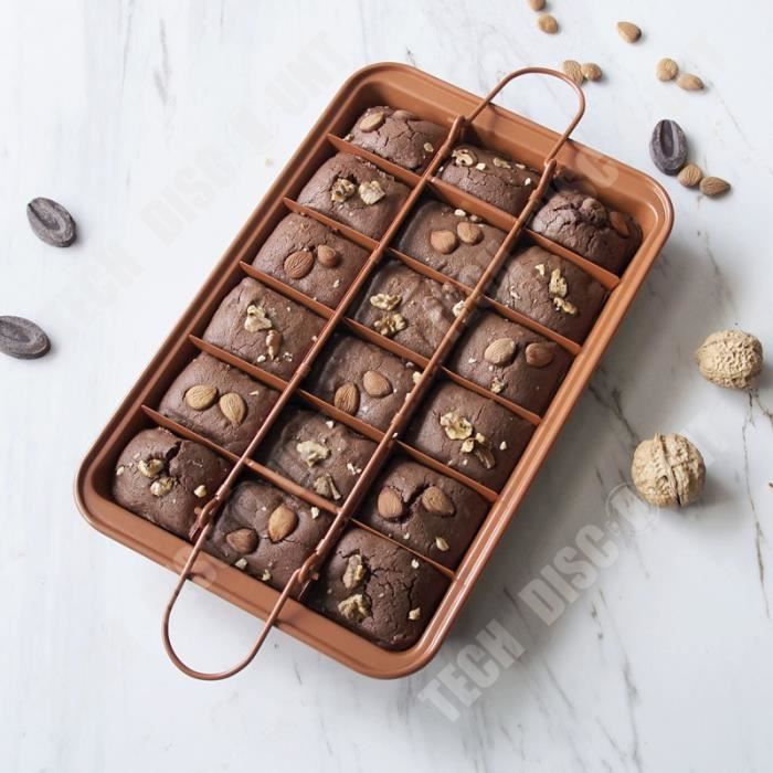 TD® Moule à gâteau, moule à brownie à grille inférieure vivante, moule à revêtement antiadhésif épaississant pour pain à gâteau