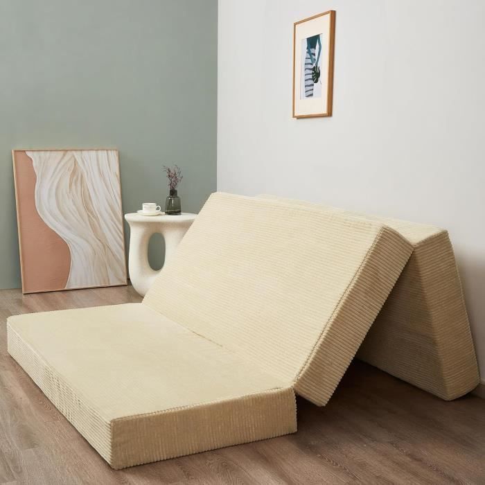 MAXYOYO Futon matras, gewatteerde Japanse vloermatras, gewatteerde bedmatrastopper, extra dikke opvouwbare slaapmat, ademende vloerlounger, logeerbed voor bank (koffie, eenpersoons