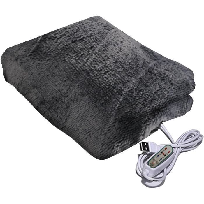 Couverture Chauffante USB REWIAR - 3 Niveaux De Chaleur, Douce, Lavable (150x85 Cm) - Parfaite Pour Canapé, Bureau, Camping !