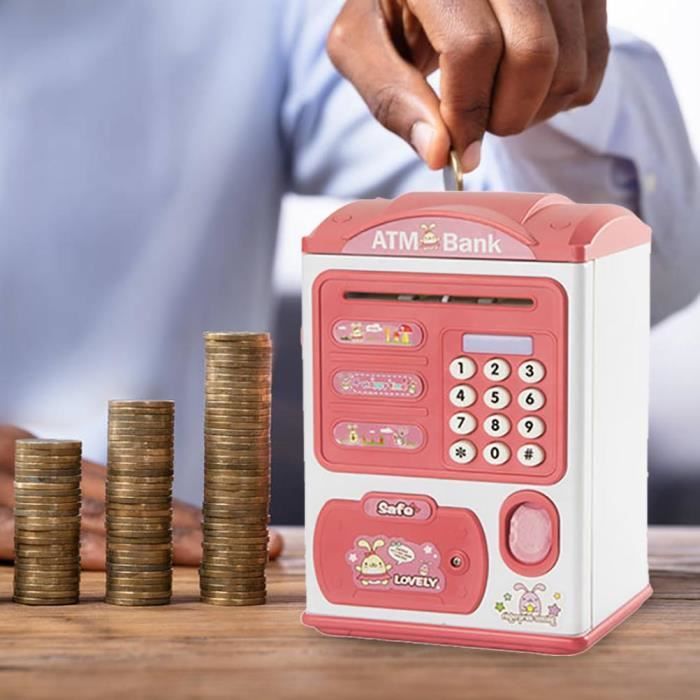 VGEBY banque de pièces de monnaie de déverrouillage VGEBY mini distributeur  automatique de billets Tirelire jouet jouets jouet - Cdiscount Maison