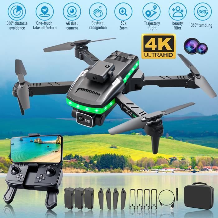 Drone avec Caméra Réglable 4K,Pliable Drone Radiocommandés avec 2 Caméras  Quadricoptère RC pour Débutants Adultes - Cdiscount Jeux - Jouets