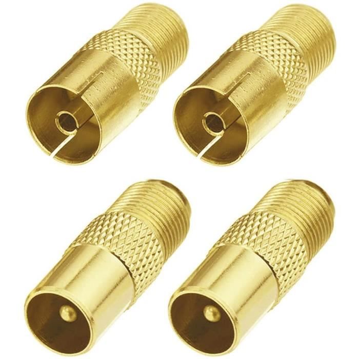 Lot De 4 Adaptateurs Coaxial Vers Ethernet - Convertisseur F Femelle - Marque Sodial - Neuf Sous Emballage