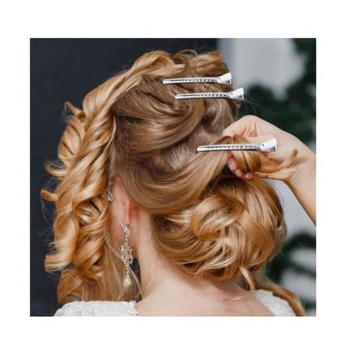 Lot De 3 Barrettes Françaises En Métal - 2 Dorées + 1 Argentée, Alliage Aluminium, Léger Et Tenace