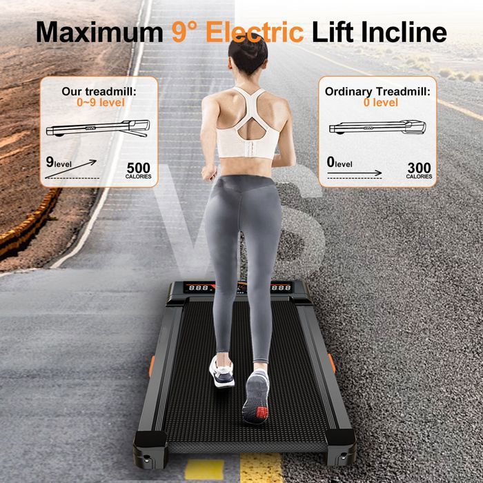 Tapis de course à pied motorisé - BIGZZIA Portable Plat - Avec Tapis de course à pied motorisé - BIGZZIA Portable Plat - Avec