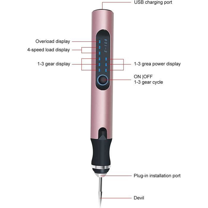 Stylo Graveur électrique Sans Fil - 96 Embouts, 3 Vitesses, Pour Gravure, Polissage, Ponçage Et Bricolage