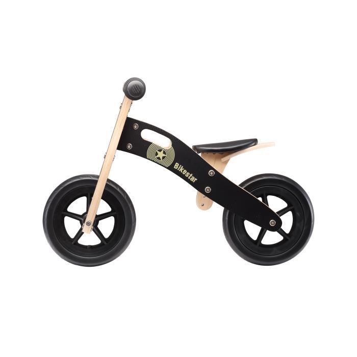 BIKESTAR Draisienne 10 pouces pour enfants de 2 ans Edition Bois garcons et filles Noir