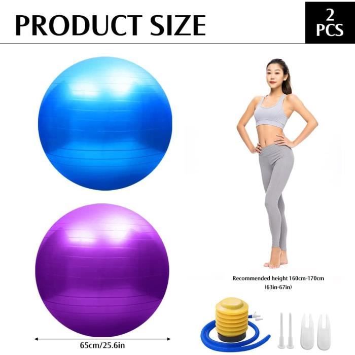 Trideer Ballon de yoga extra épais, 5 tailles de ballon de