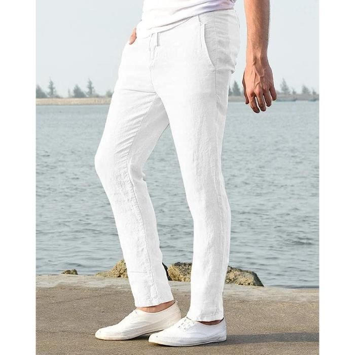 Pantalon homme yoga blanc deals