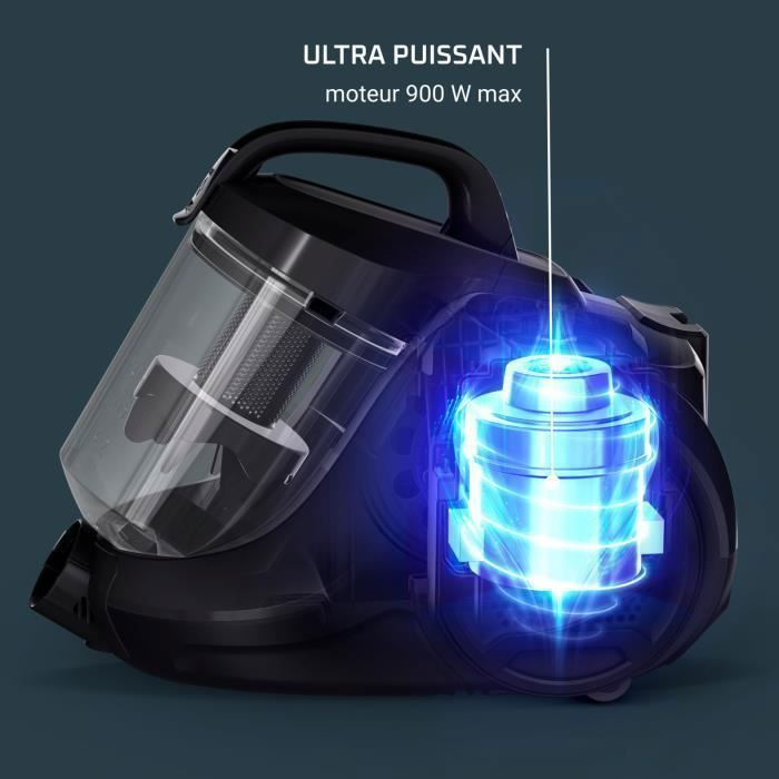 Rowenta Aspirateur sans sac, Moteur basse consommation, Puissance 900 W, Haute filtration