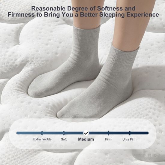 Matelas 90x200 Cm épais 25 Cm - Hybride Mémoire De Forme + Ressorts Ensachés, 8 Zones, Certifié Oeko-Tex - 4