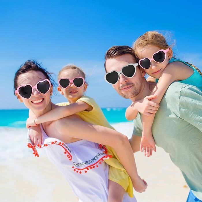 12 paires de lunettes de soleil en forme de cœur Lunettes de soleil pour  enterrement de vie de jeune fille demoiselle d'honneur mariée coeur lunettes  de soleil proposition cadeaux pour mariage blanc