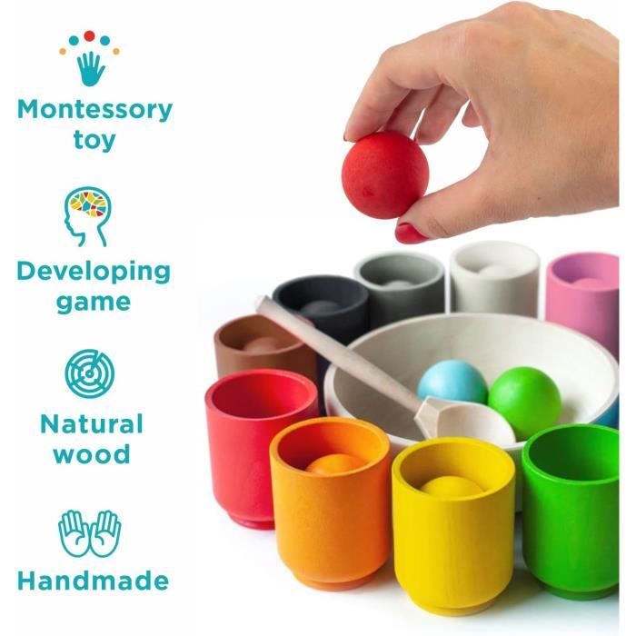 Jouet empilable en bois - VGEBY - Blocs d'arc - Multi couleur - Pour