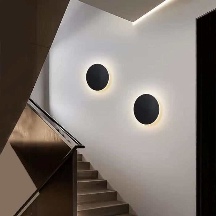 Applique murale LED blanche interrupteur tactile chambre salon lampe  d'escalier de chevet ronde décoration de la maison éclairage - Cdiscount  Maison