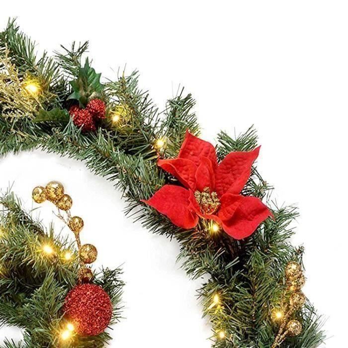 Imitation Sapin Guirlande Lumineuse 44 Led 2,7M Décoration NoelRough LRYGDEA0463 T06045