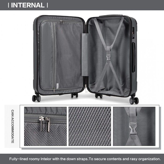 Valise Rigide Travelhouse En Aluminium 4 Roues - Set S+M, Argent, Garantie 3 Ans