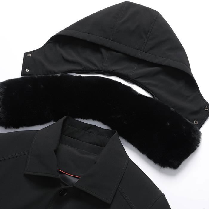 Manteau Homme Hiver Chaude Doublure Amovible A Capuche Casual Vert Noir Vert noir Cdiscount