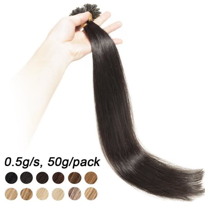 Extensions Cheveux à La Kératine 100% Naturelles Remy - 49 à 66 Cm - Lot De 50 à 150 Mèches