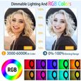 Ring Light avec Trépied Grand 18,25 modes de couleur,3000-6000K Dimmable 10 niveaux de luminosit - 18 pouce nosku-3