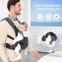 Porte-Bébé Physiologique 0-36 Mois – Écharpe De Portage Réglable Ergonomique Mains Libres Jusqu'à 30 Kg