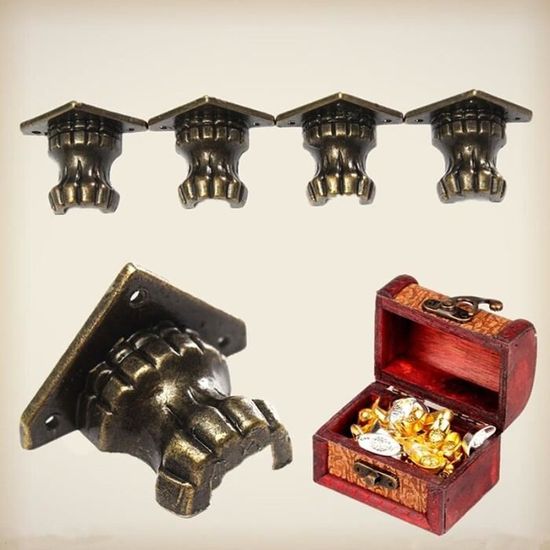 Qazxsw 12 pièces Style Antique Protecteurs d'angle Décoratif Antique en Laiton Or Bijoux Coffre À Vin Boîte en Bois Meubles Fer Coin Protecteur Garde