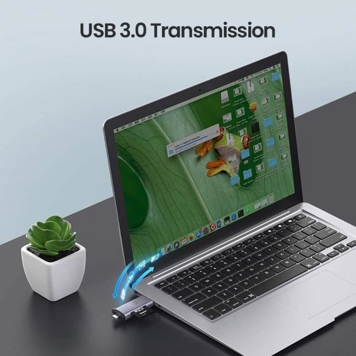 Lecteur de carte SD SD/TF/U, 3 en 1 Type-C/Micro USB vers USB 3.0 pour  ordinateur portable, tablette, téléphone, lecteur de carte mémoire USB 3.0,  carte SD/TF au format FAT32 inférieur à 1
