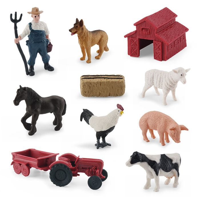 Jouet Ferme Animaux Avec Tracteur - 19 Pièces - Figurines Réalistes - À Partir De 3 Ans - Neuf
