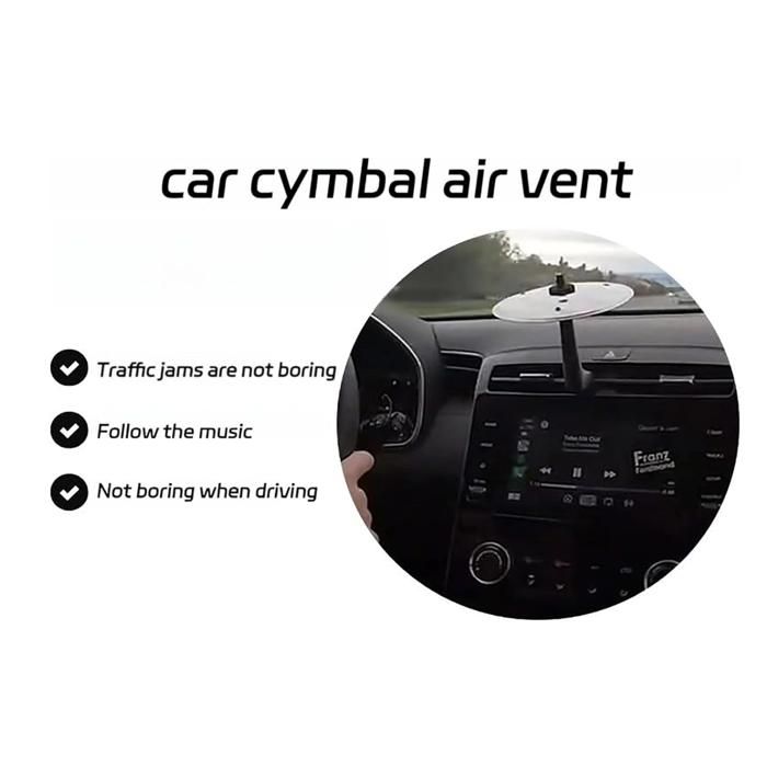 Mini Cymbale De Voiture - Décoration Ventilation Tambour - Accessoire Musical Pour Tableau De Bord - Pour Amateurs Musique - 13