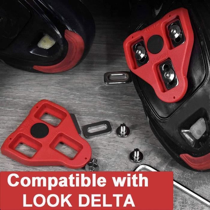 LangRay Cales pour Pédales Compatibles avec Look Delta (9° De Liberté  Angulaire) Cales Grip Compatibles