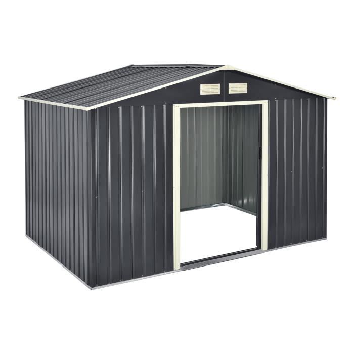 Abri De Jardin EVER ADVANCED 9.8m³ - 190x230x225cm, Étanche, 2 Ouvertures Aération - Rangement Vélos, Mobilier